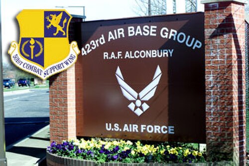 RAF アルコンベリーの入口標識