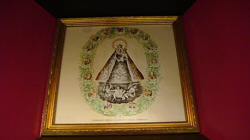 博物館にある聖母マリアの石版画、1870 年頃