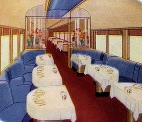 食堂車の別の部分