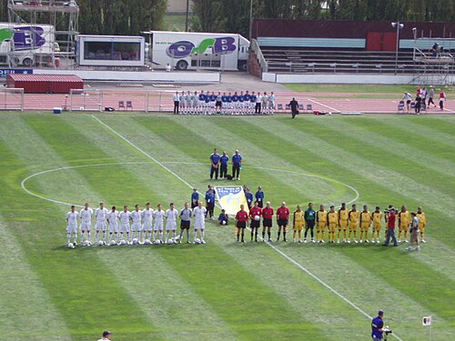 ニュージーランドとマレーシアの親善試合前のラインナップ