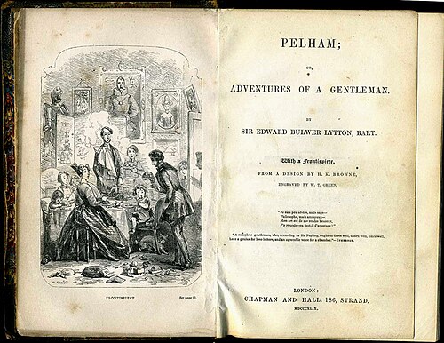 エドワード・ブルワー＝リットンによる『ペルハム』の口絵、1849年