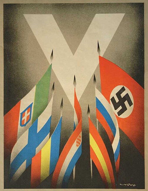 1941年、クロアチア独立国からの絵葉書。枢軸国が「V」マークを自分たちのものにしようとした試みの一環として。