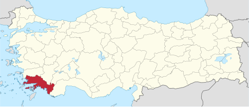 トルコ国内における州の位置