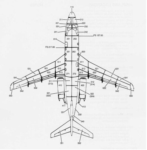 航空機のゾーンマップ