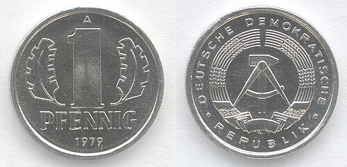 東ドイツ: 1 ペニヒ硬貨 1979 年