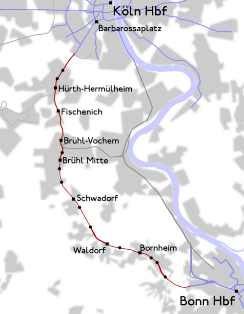 フォアゲビルグス鉄道の地図