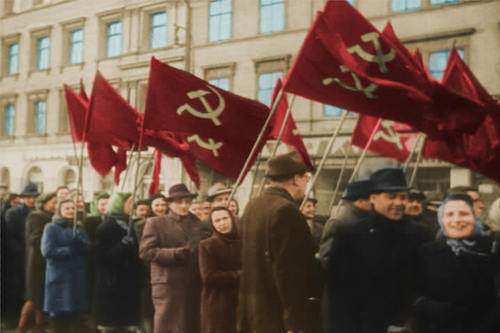 チェコ共和国プラハの共産主義者たち。1948年のチェコスロバキア・クーデターの際。