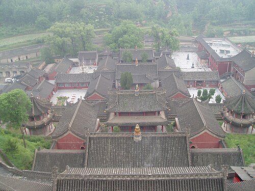 五台山の尊胜寺の鳥瞰図