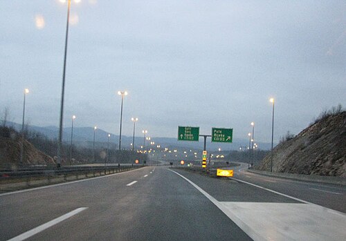A1 から見た、A6 高速道路に通じる出口。