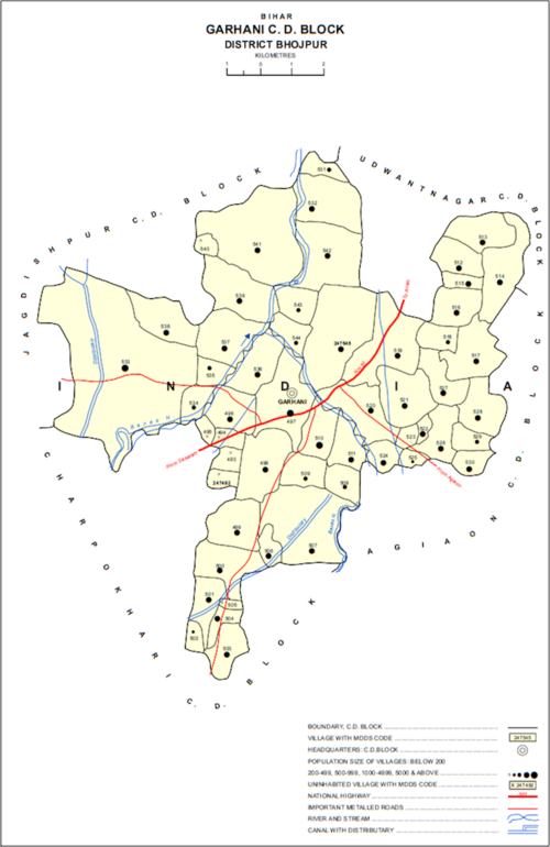 ガルハニ地区の地図