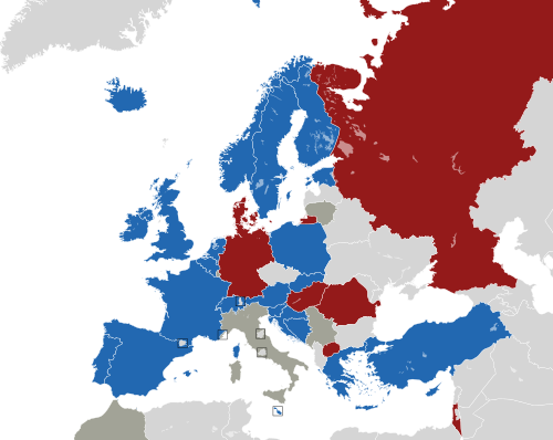 ヨーロッパ諸国のカラー地図
