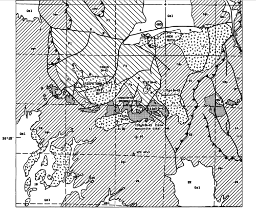 ルース地域の地質図
