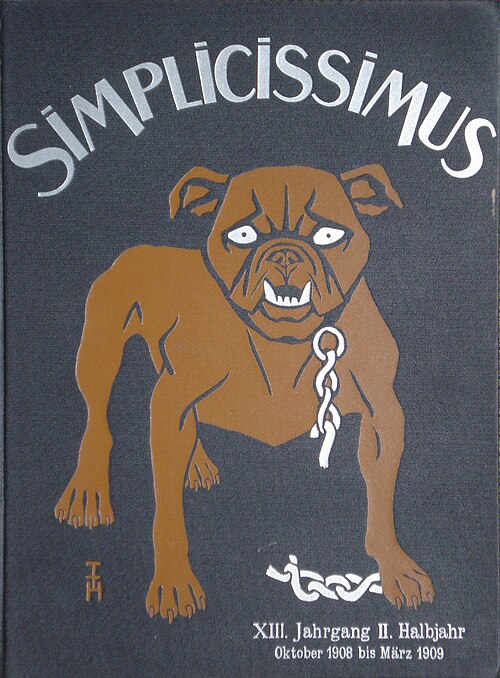 トーマス・テオドール・ハイネによる『シンプリチシムス』の表紙（1905年）