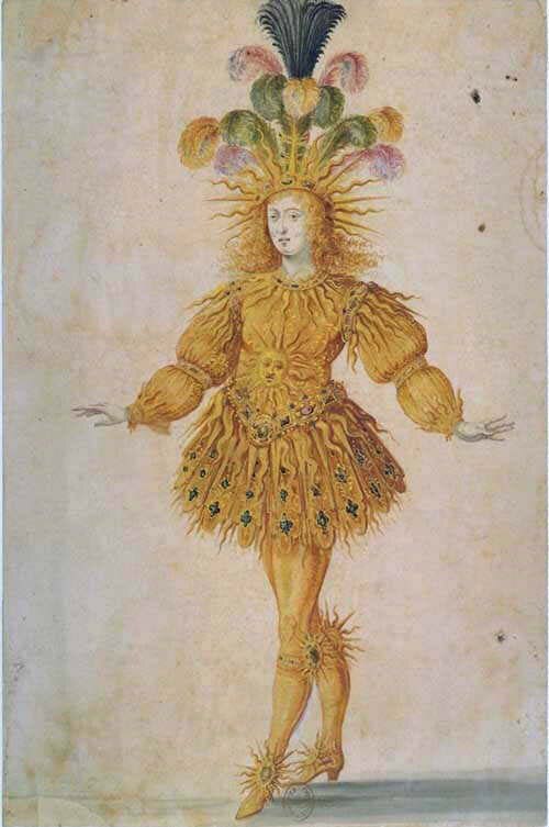 フランス国王ルイ14世がアポロ役を演じた際に着用したバレエ衣装（1653年）
