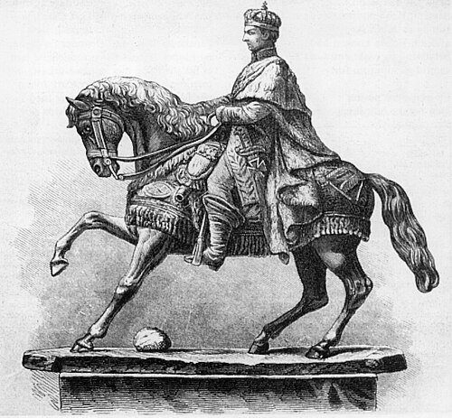 ノルウェーのカール14世ヨハンの像のスケッチ（1867年）