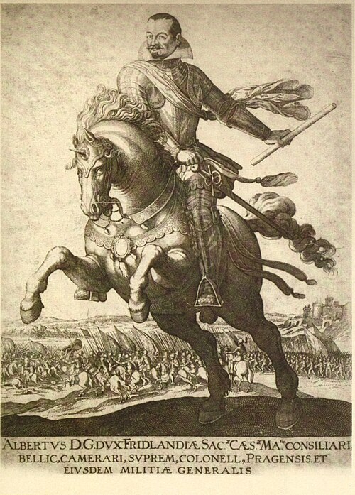 アルブレヒト・ヴァーツラフ・フォン・ヴァレンシュタイン（1583年 - 1634年）、三十年戦争の有名な軍事指導者および政治家、歴史上最初の大元帥の称号保持者