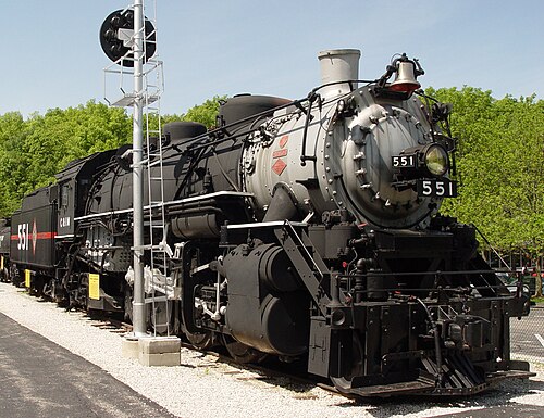シカゴ・アンド・イリノイ・ミッドランド鉄道の2-8-2型蒸気機関車、551号機。現存する唯一のC&IM蒸気機関車。