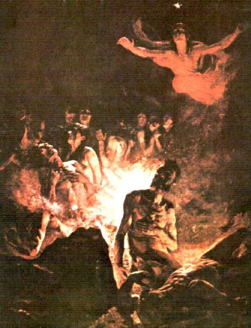 ベネズエラの画家クリストバル・ロハスによる煉獄（1890年）