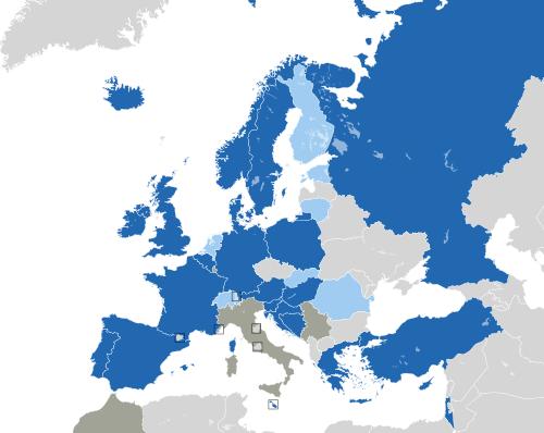 ヨーロッパ諸国のカラー地図