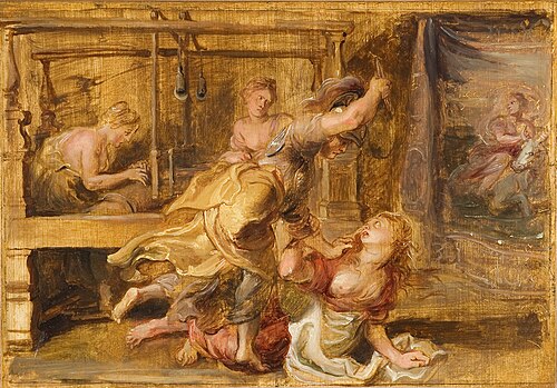 ピーテル・パウル・ルーベンス、『パラスと​​アラクネのための習作』、1636～37年