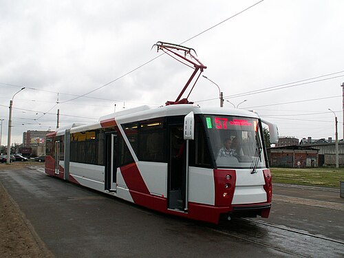 サンクトペテルブルクの路面電車。