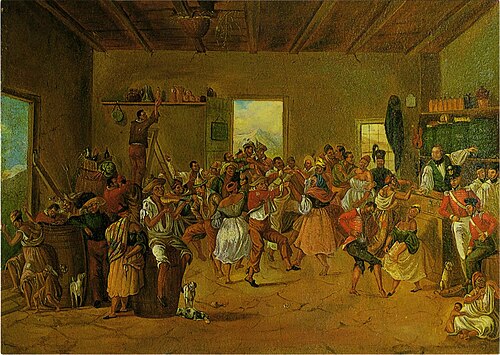 辺境戦争中の食堂の様子、ヴィルヘルム・ラングシュミット（1850年頃）