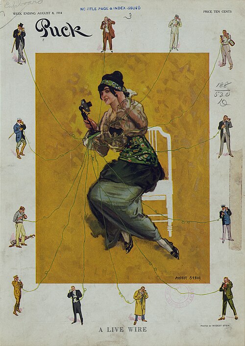1914年8月8日発行のパック誌表紙、スタイン作