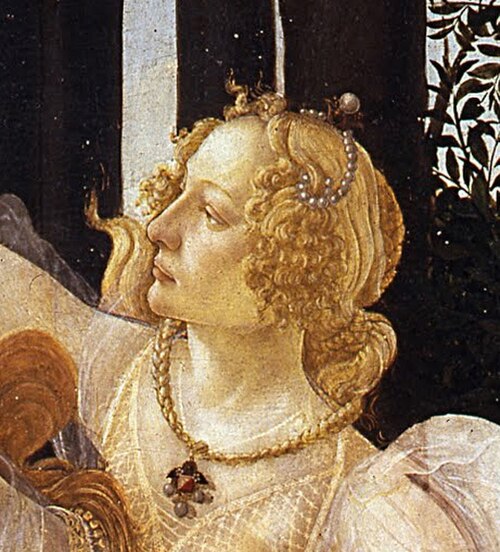 サンドロ・ボッティチェッリ作「春」の中の三美神のうちの一体の細部、1482年頃