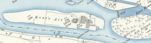 ケントのエイトとアイランド ホテルを示す陸地測量局の地図 (1897 年)