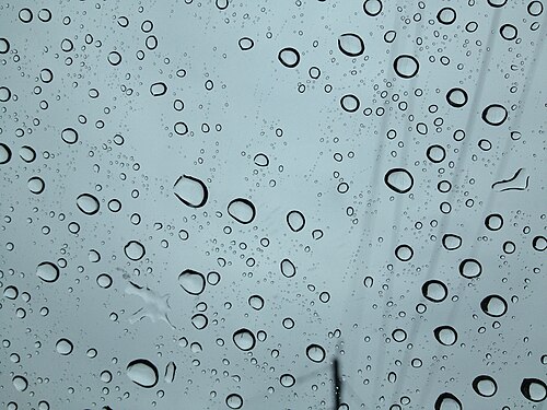 ガラス上の水滴