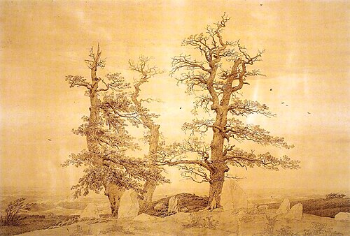 カスパー・ダヴィッド・フリードリヒ：ヒュネングラブ・アム・メーア、1807年