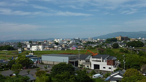 都城城址公園から都城市街地を望む
