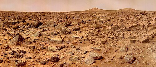 岩だらけの火星表面の眺め