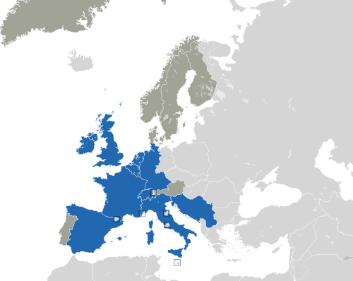 ヨーロッパ諸国のカラー地図