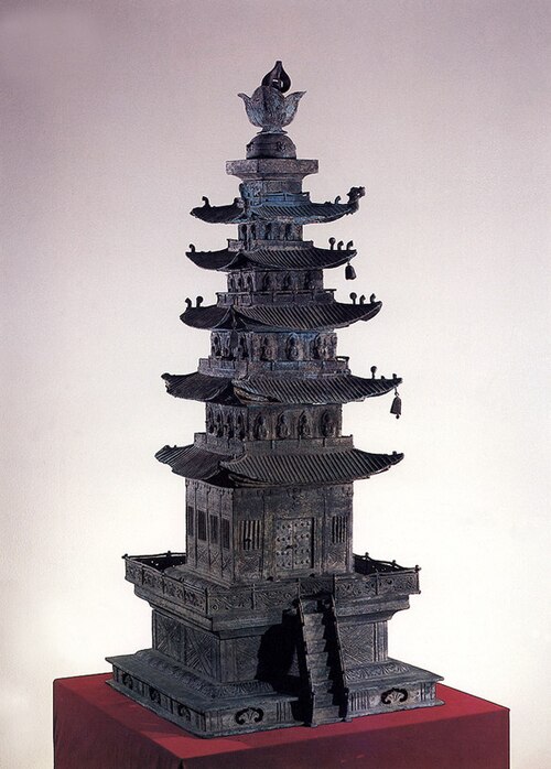 青銅模型塔、高麗時代、韓国の国宝、リウム博物館、韓国ソウル。