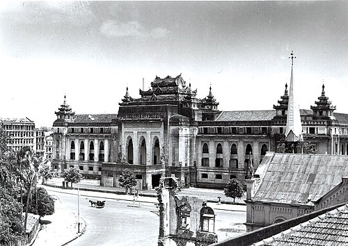 第二次世界大戦後の1945年のヤンゴン市庁舎