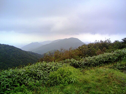 那岐山から見た滝山