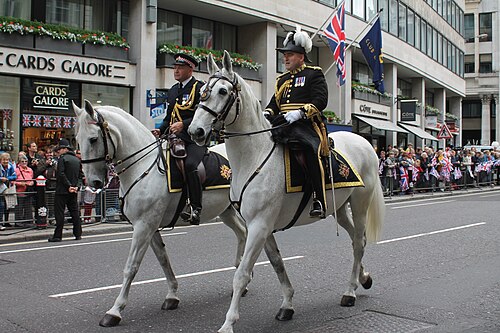 2012年、ロンドン市警察の副警視総監が正装の儀礼服を着用。