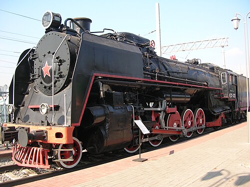 モスクワ鉄道博物館（リジスキー駅）に展示されているロシアのFD型機関車FD 21-3125