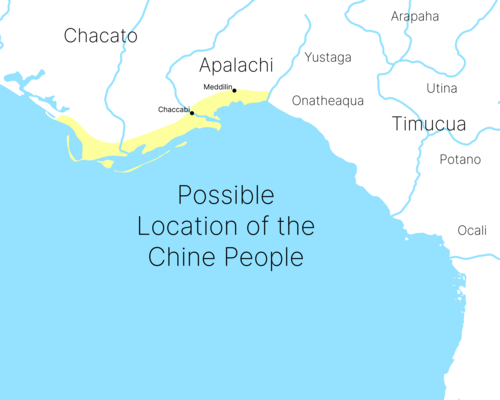 中国人の居住地の位置を示す地図。