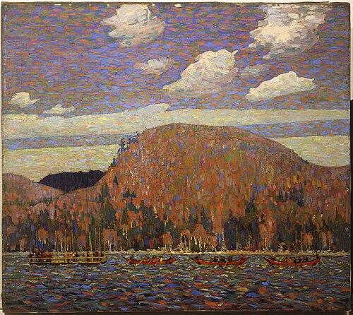 ポインターズ、1916～17年冬。101×114.6cm。トロント大学ハートハウス所蔵。