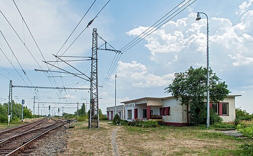 ブドコフツェの標準軌と広軌の鉄道および広軌貨物駅