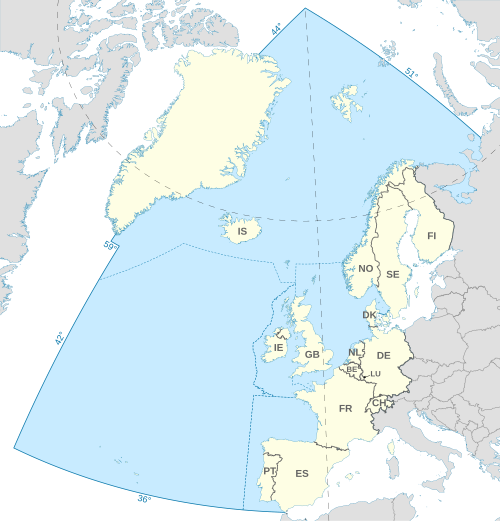 OSPARエリアの地図