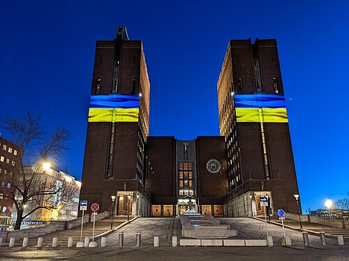 ノルウェー、オスロのオスロ市庁舎