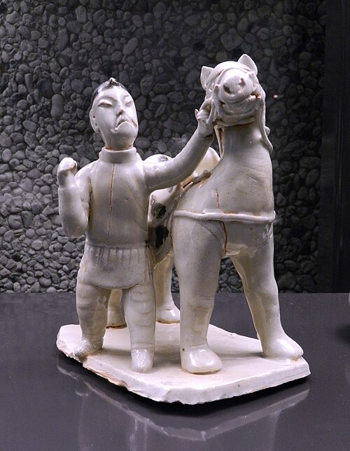 馬と馬丁、墓碑像、元王朝