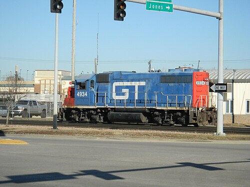 アイオワ州のGP38型機関車4934号機。