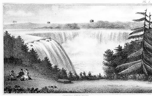 ゴート島から見たホースシュー滝（1832年）