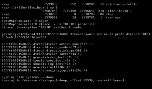 OpenSolaris カーネル パニック。