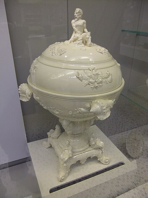 クリームウェアのコックルポット、1790 年頃