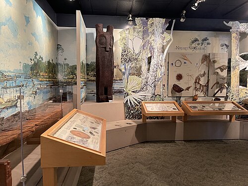 ティムクアン自然保護区ビジターセンターにある「水が出会う場所」展示の一部